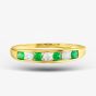 9ct Yellow Gold Green & Clear Cubic Zirconia Half Eternity Ring PR02470EM