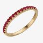 9ct Yellow Gold Ruby Half Eternity Ring GR537R