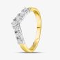 9ct Yellow Gold Clear Crystal Wishbone Ring DIV003C