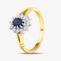 9ct Yellow Gold Blue & Clear Crystal Cluster Ring DIV006B