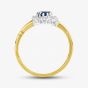 9ct Yellow Gold Blue & Clear Crystal Cluster Ring DIV006B