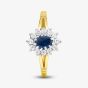 9ct Yellow Gold Blue & Clear Crystal Cluster Ring DIV006B