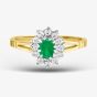 9ct Yellow Gold Green & Clear Crystal Cluster Ring DIV006G