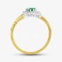 9ct Yellow Gold Green & Clear Crystal Cluster Ring DIV006G