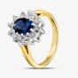 9ct Yellow Gold Blue & Clear Crystal Cluster Ring DIV046B