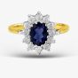 9ct Yellow Gold Blue & Clear Crystal Cluster Ring DIV046B
