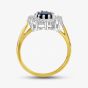 9ct Yellow Gold Blue & Clear Crystal Cluster Ring DIV046B