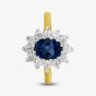 9ct Yellow Gold Blue & Clear Crystal Cluster Ring DIV046B