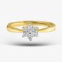 9ct Yellow Gold Clear Crystal Flower Cluster Ring DIV057