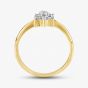 9ct Yellow Gold Clear Crystal Flower Cluster Ring DIV057