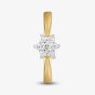 9ct Yellow Gold Clear Crystal Flower Cluster Ring DIV057