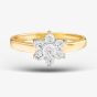 9ct Yellow Gold Clear Crystal Flower Cluster Ring DIV081