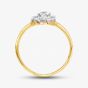 9ct Yellow Gold Clear Crystal Flower Cluster Ring DIV081