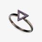 Oxidised Purple Cubic Zirconia Triangle Ring R3421M