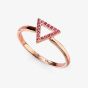 Rose Gold-Plated Pink Cubic Zirconia Triangle Ring R3421P