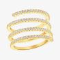 LUXE Silver Gold Plated Cubic Zirconia Spiral Ring 8.84.0799