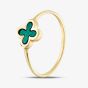 9ct Yellow Gold Malachite Clover Ring 1.84.9971