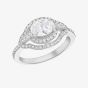 Silver Cubic Zirconia Shoulder Set Halo Ring 8.84.8759