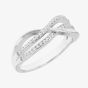 Silver Cubic Zirconia Double Crossover Ring 8.84.8809