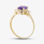 9ct Yellow Gold Oval Cut Purple Cubic Zirconia Three Stone Ring RBE045AM
