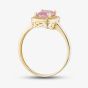 9ct Yellow Gold Pink Emerald Cut Cubic Zirconia Halo Ring RBE047PNK