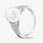 Sterling Silver Freshwater Pearl & Cubic Zirconia Dress Ring ROW70032FW