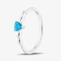 Sterling Silver Heart Shaped Blue Cubic Zirconia Ring 042-60407/SP BLUE