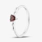 Sterling Silver Heart Shaped Red Cubic Zirconia Ring 042-60407/SP RED