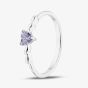 Sterling Silver Heart Shaped Lilac Cubic Zirconia Ring 042-60407/SP LILAC