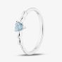 Sterling Silver Heart Shaped Light Blue Cubic Zirconia Ring 042-60407/SP LIGHT BLU