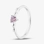 Sterling Silver Heart Shaped Pink Cubic Zirconia Ring 042-60407/SP PNK