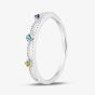 Sterling Silver Multi Colour Cubic Zirconia Two Band Ring 042-59920/SP