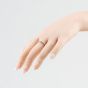 Sterling Silver Heart Cut Cubic Zirconia Shoulder Set Solitaire Ring S2112
