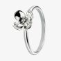 Silver Clear Cubic Zirconia Flower Ring R3442C 