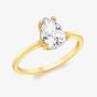 9ct Yellow Gold Pear-Cut Crystal Solitaire Ring 1.84.6251