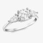 9ct White Gold Three Stone Crystal Ring 5.84.7691