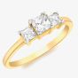 9ct Yellow Gold 3-Stone Graduated Crystal Ring 1.84.6461