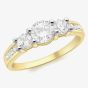 9ct Yellow Gold Three Stone Shoulder Set Ring 1.84.9389