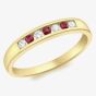 9ct Gold White Red Channel Set Half Eternity Ring 1.84.9379