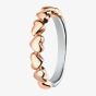 Rhodium And Rose Gold-Plated Multi Heart Ring R3459 