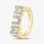 Silver Gold Plated Cubic Zirconia Mum Signet Ring S2079Y
