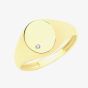 9ct Yellow Gold Cubic Zirconia Oval Signet Ring RN954