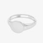 Silver Rhodium Plated Small Round Signet Ring 8.81.0310