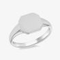 Silver Rhodium Plated Octagon Shaped Signet Ring 8.81.0350
