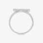 Silver Rhodium Plated Small Bar Shaped Signet Ring 8.81.0360