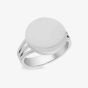 Silver Rhodium Plated Large Round Signet Ring 8.81.0380 