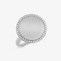 Silver Rhodium Plated Cubic Zirconia Round Signet Ring 8.82.0100