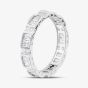 Silver Baguette & Brilliant Cut Cubic Zirconia Full Eternity Ring R7637-1