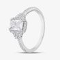 Silver Cubic Zirconia Shoulder Set Cluster Ring BSR13865
