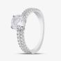 Silver Brilliant Cut Cubic Zirconia Shoulder Set Solitaire Ring R7630-1